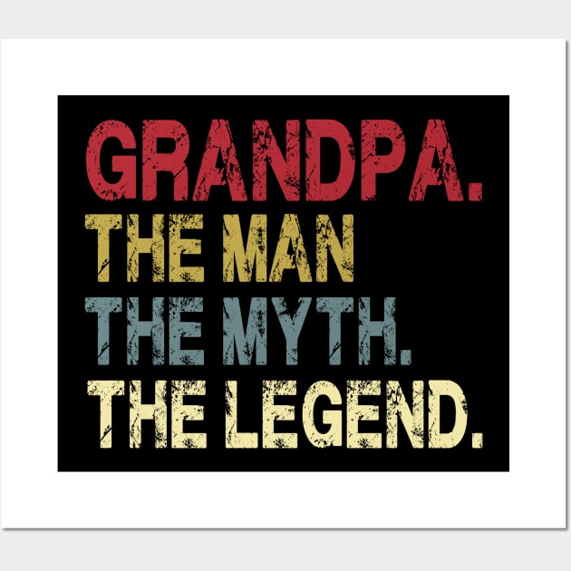 Grandpa - The Man - The Myth - The Legend Father's Day Gift Papa Wall Art by David Darry